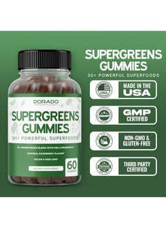 DORADO NUTRITION Supergreens Gummies (60 Count) Daily Greens Gummies - Greens Supplements with 8 Ingredient Power Blend - Superfood Greens for Immunity Support - Super Green Gummies for Men & Women - Made in USA  - Image 5