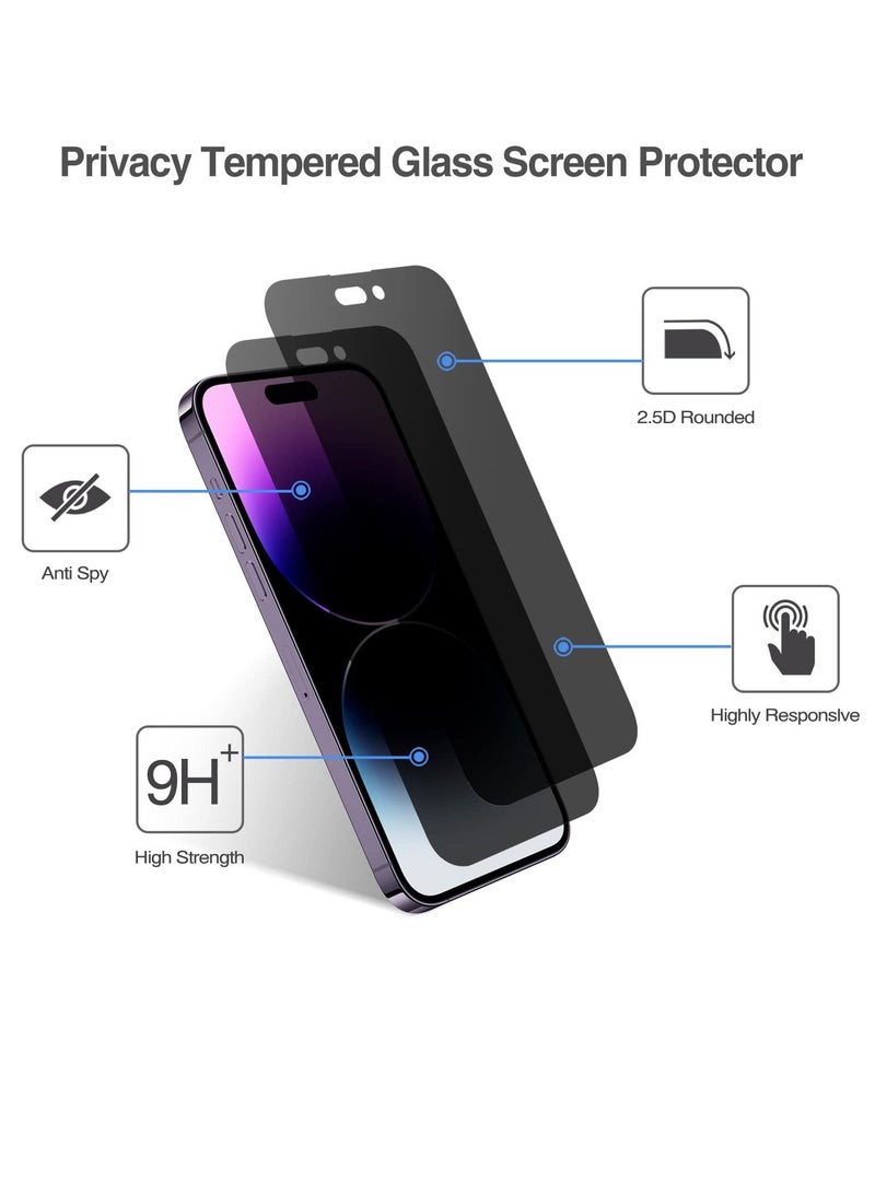 BORTONY iPhone 14 Pro Max 6.7-Inch Anti-Spy Tempered Glass Privacy Full Coverage Screen Protector Case Friendly - Image 5