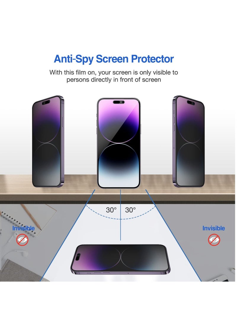 BORTONY iPhone 14 Pro Max 6.7-Inch Anti-Spy Tempered Glass Privacy Full Coverage Screen Protector Case Friendly - Image 4
