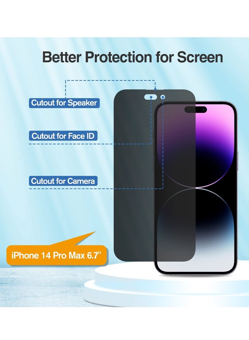 BORTONY iPhone 14 Pro Max 6.7-Inch Anti-Spy Tempered Glass Privacy Full Coverage Screen Protector Case Friendly - Image 2