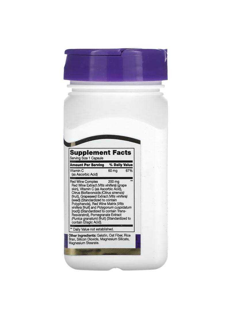 القرن الحادي والعشرون دعم مضادات الأكسدة بخلاصة النبيذ الأحمر ريسفيراترول - 90 كبسولة - Image 2