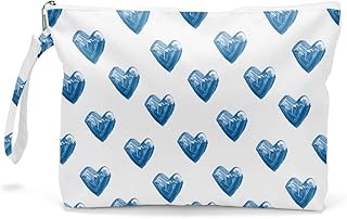 Fokongna Heart Makeup Bag, Toiletry Bag, Waterproof Large Capacity Travel Cosmetic Bag, Zipper Pouch for Women, Girls, - Image 1