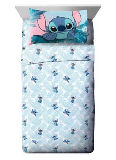 Disney Lilo And Stitch Floral Fun Twin Sheet Set - 3 Piece Set Super Soft And Cozy Kid S Bedding - Fade Resistant Microfiber Sheets Official Disney Product