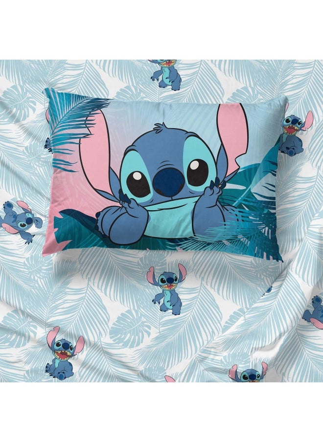 Jay Franco - Disney Lilo And Stitch Floral Fun Twin Sheet Set - 3 Piece Set Super Soft And Cozy Kid S Bedding - Fade Resistant Microfiber Sheets Official Disney Product - Image 1