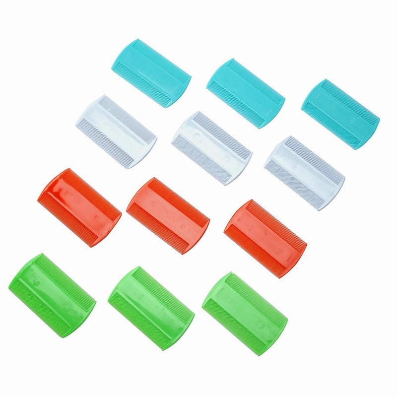 BinaryABC Plastic Flea Lice Combs Double Sided CombFine Tooth Head Lice Flea Hair Combs for Styling Tools 12pcs