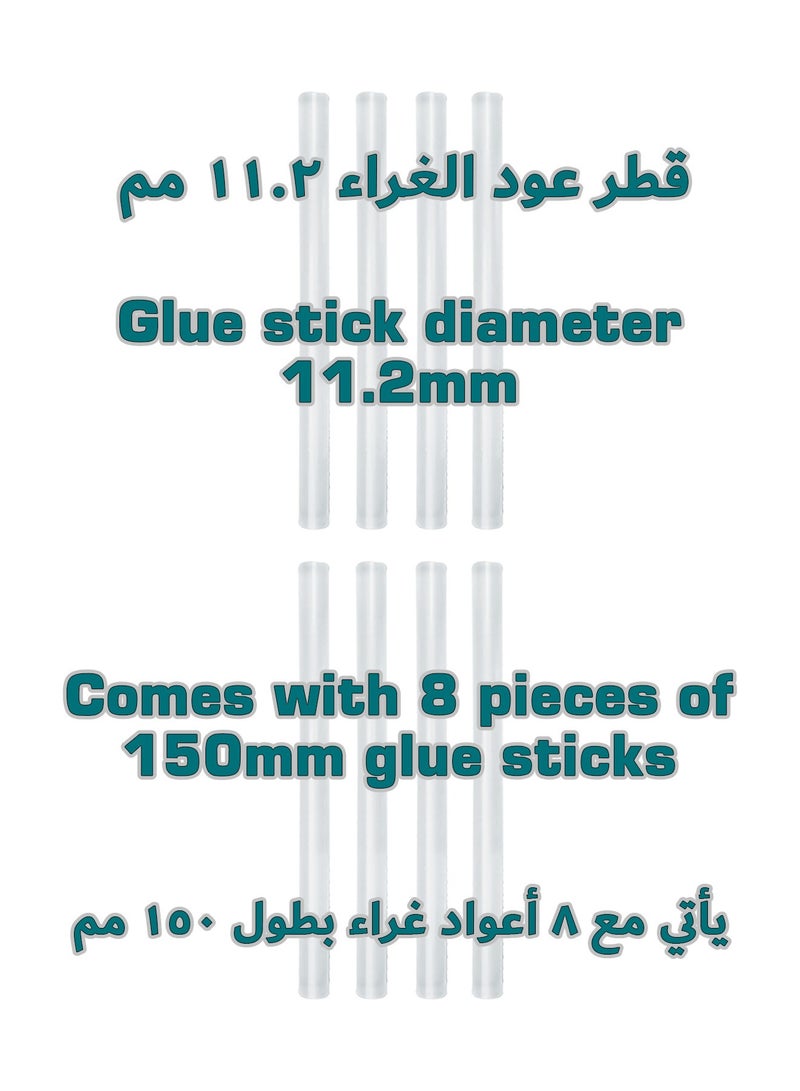 TOTAL Total Hot Glue Gun, 30W/220W, 11.2mm, with 8 Glue Sticks 150mm  - Image 2