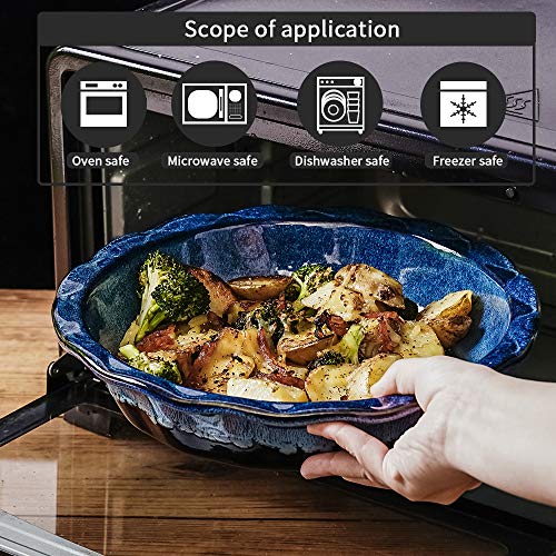 KOOV Ceramic, 9 Inches Pie Plate, Pie Dish for Dessert Kitchen, Round Baking Dish Pan for Dinner, Wrapping Upgrade, Reactive Glaze (Nebula Blue) - Image 4