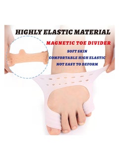 KASTWAVE 4 Pcs Big toe valgus orthotics, Toe Separator, Bunion Corrector, Bunion Corrector Cushion, Toe Spacers, Soft & Breathable ( White+Skin Color )  - Image 2