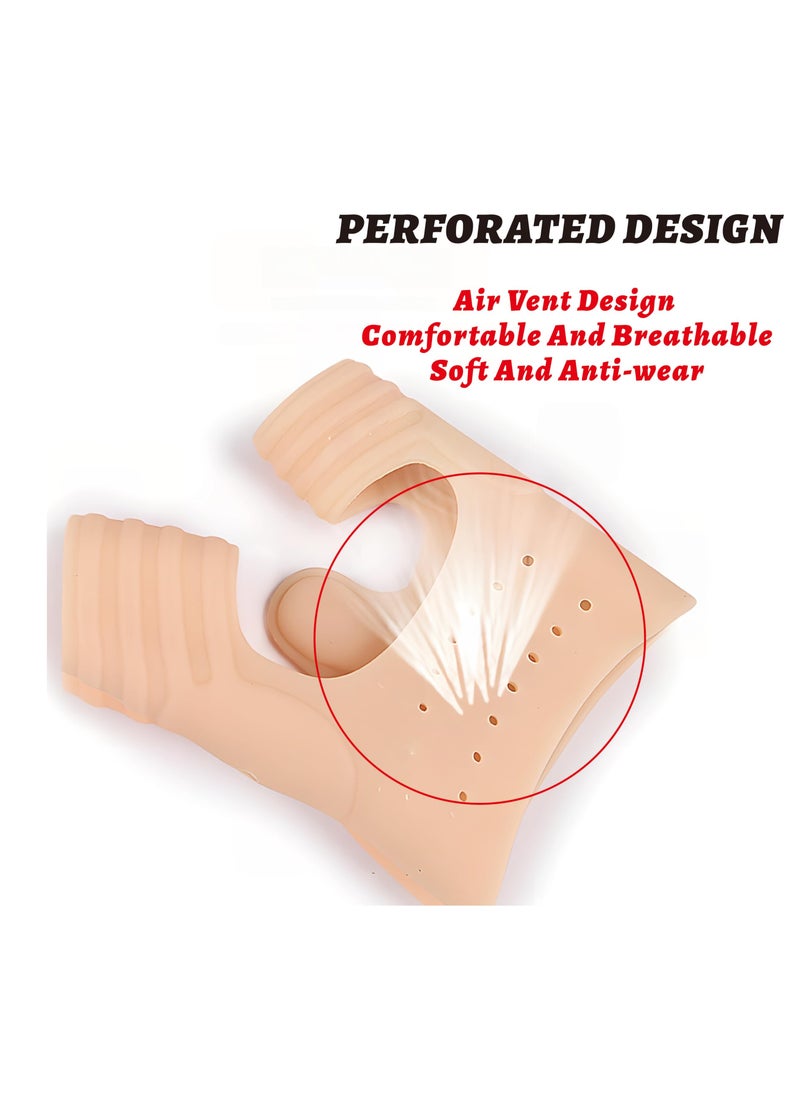 4 Pcs Big toe valgus orthotics, Toe Separator, Bunion Corrector, Bunion Corrector Cushion, Toe Spacers, Soft & Breathable ( White+Skin Color )