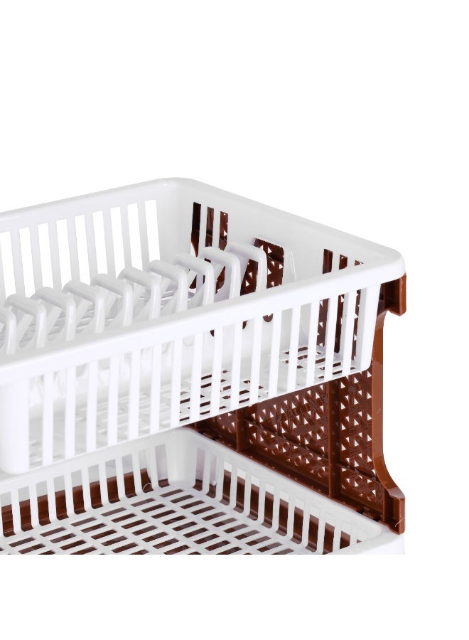 Royalford DryZone 2-Layer Dish Rack RF13041 Organizer for Kitchen for Plates, Bowls, Cutlery, Cups,12 Plates Plastic Drying Stand with Drainer Board Assorted Colors Assorted Colors - Image 4