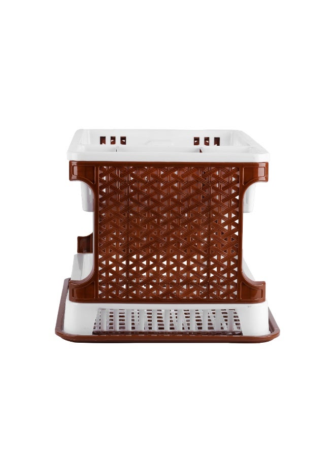 Royalford DryZone 2-Layer Dish Rack RF13041 Organizer for Kitchen for Plates, Bowls, Cutlery, Cups,12 Plates Plastic Drying Stand with Drainer Board Assorted Colors Assorted Colors - Image 5
