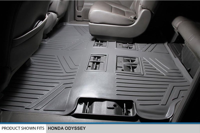 SMARTLINER Custom Fit Floor Mats 3 Row Liner Set Grey for 2011-2017 Honda Odyssey - All Models - Image 4