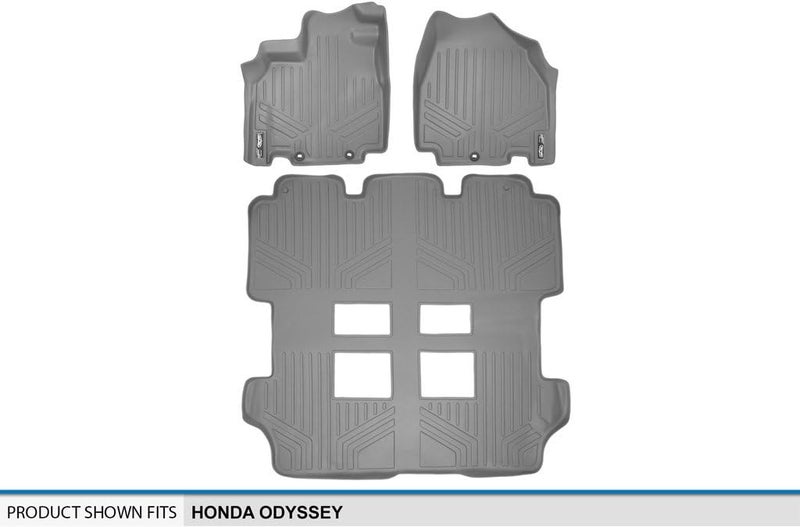 SMARTLINER Custom Fit Floor Mats 3 Row Liner Set Grey for 2011-2017 Honda Odyssey - All Models - Image 5