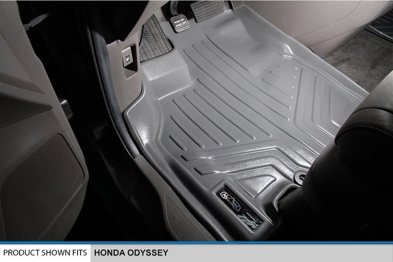SMARTLINER Custom Fit Floor Mats 3 Row Liner Set Grey for 2011-2017 Honda Odyssey - All Models - Image 2