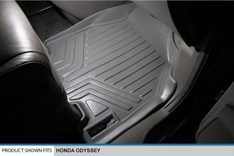 SMARTLINER Custom Fit Floor Mats 3 Row Liner Set Grey for 2011-2017 Honda Odyssey - All Models - Image 3