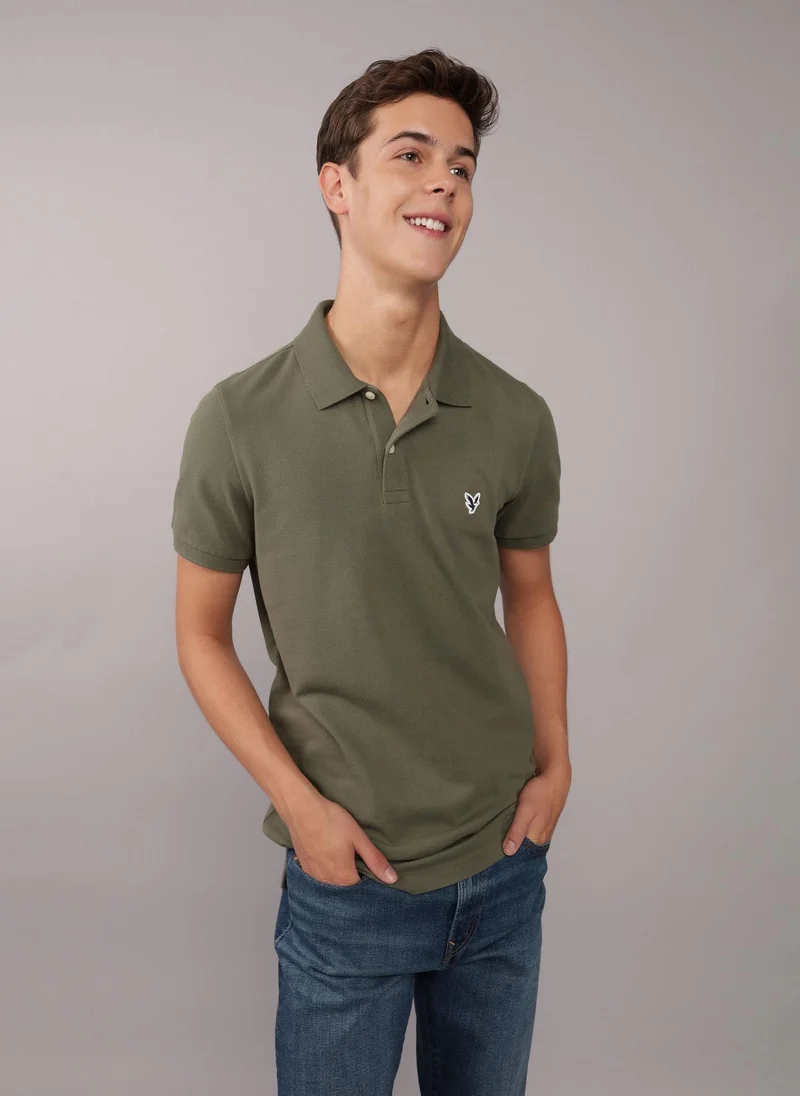 امريكان ايجل Logo Slim Flex Polo Shirt