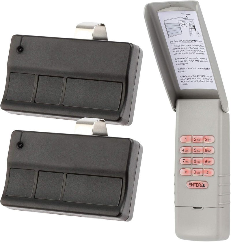 TCK TECH لوحة مفاتيح TCK TECH و 2 جهاز تحكم عن بعد لفتحات أبواب الجراج Liftmaster (373LM + 377LM) 315MHz زر التعلم الأرجواني - Image 2