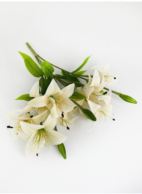 Artificial Lilium Flowers Beige/Green 47x30cm
