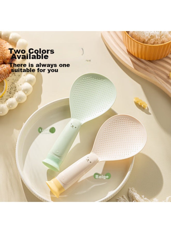 GRASEY Guangyi, Freestanding Suction Cup High-temperature Resistant Silicone Rice Serving Spoon, Non-stick Rice-specific Rice Scoop, Cream Yellow Gy7361  - Image 4