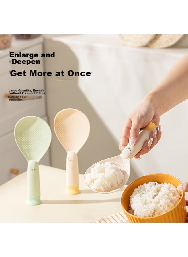 GRASEY Guangyi, Freestanding Suction Cup High-temperature Resistant Silicone Rice Serving Spoon, Non-stick Rice-specific Rice Scoop, Cream Yellow Gy7361  - Image 5