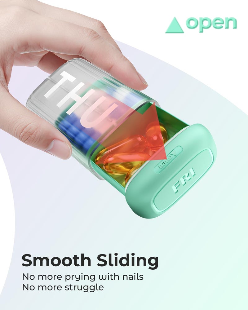 Betife Pill Organizer 2 Times a Day, AM PM Weekly 7 Day Large Pill Box, Travel Medicine Vitamin Holder Container for Daily Supplements - Image 5