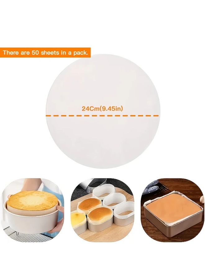 Pre Cut Baking Parchment Paper Roll 3.14in X 134ft Non Stick Heat Resistant Up To 450F Individual Sheets Easy Cleanup For Cake Pans Cheesecake Cookies Pastries Holiday Everyday Baking Smooth Surface Durable Material Nonstick Liner - Image 2