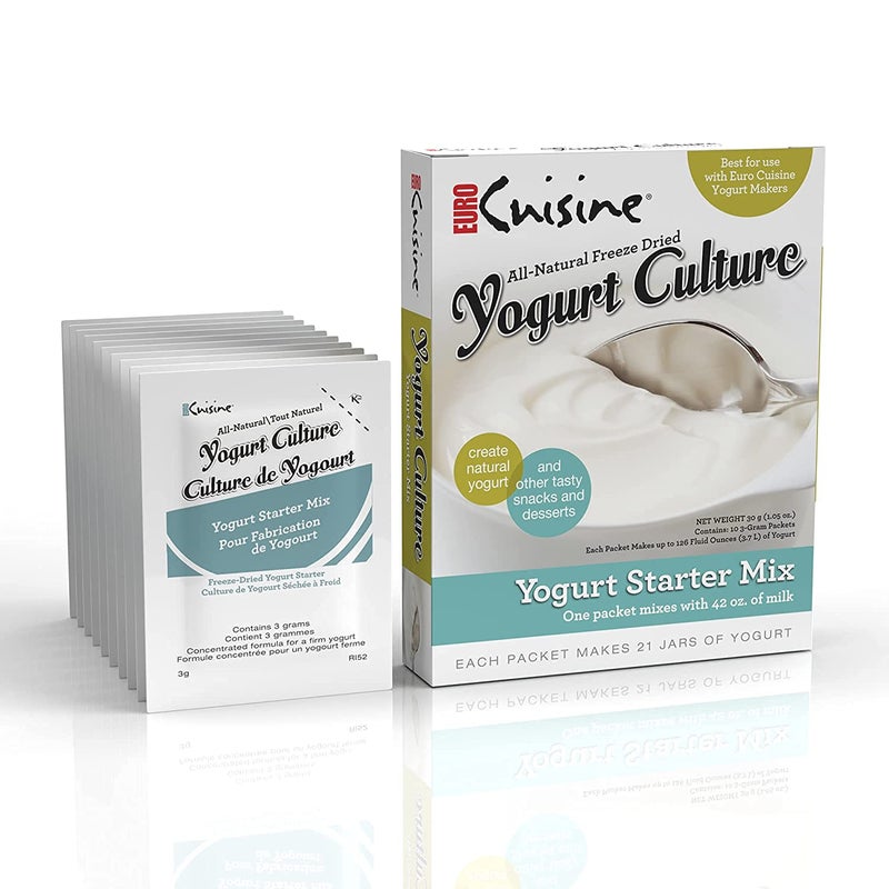 Euro Cuisine RI1020 All Natural Yogurt Culture Starter, for Dairy Free, Whole Milk, Protein Yogurt, Probiotic Yogurt Pouches for Homemade Yogurt 2pack - Image 3