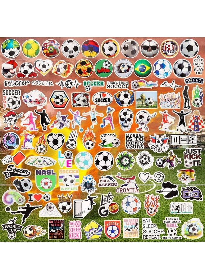 Moncinday Soccer Stickers 100Pcs Gifts For Boys Girls Sport Soccer Stickers For Water Bottles Soccer Gift Decal Soccer Party Favors For Kids - Image 4