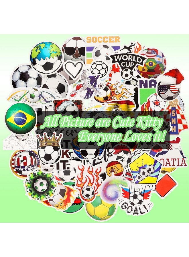 Moncinday Soccer Stickers 100Pcs Gifts For Boys Girls Sport Soccer Stickers For Water Bottles Soccer Gift Decal Soccer Party Favors For Kids - Image 5
