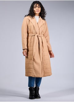 Women's Long Winter Coat - Wool with Quilted Design, Elegant and Warm - pzsku/ZE29E76D2D66CE560AAFFZ/45/_/1735042639/bfeb40d0-9c09-4a4e-8b7b-acc9e870085e