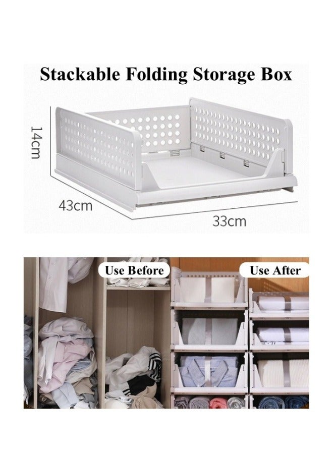 MIXDE Wardrobe Storage Cabinet, Stackable And Foldable Wardrobe Storage Box, T-shirt Storage Container - Image 1