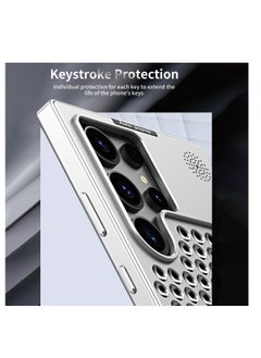 AMBERJACK For Samsung Galaxy S24 Ultra Aromatherapy Metal Cooling Phone Case Aluminum Alloy Heat Dissipation Phone Case Breathable Cooling Hollow Aromatherapy Case  - Image 5