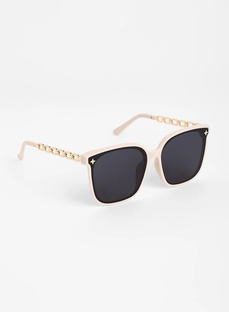 صوص هاوت The Chainlink Wayfarer Sunglasses - Ivory White