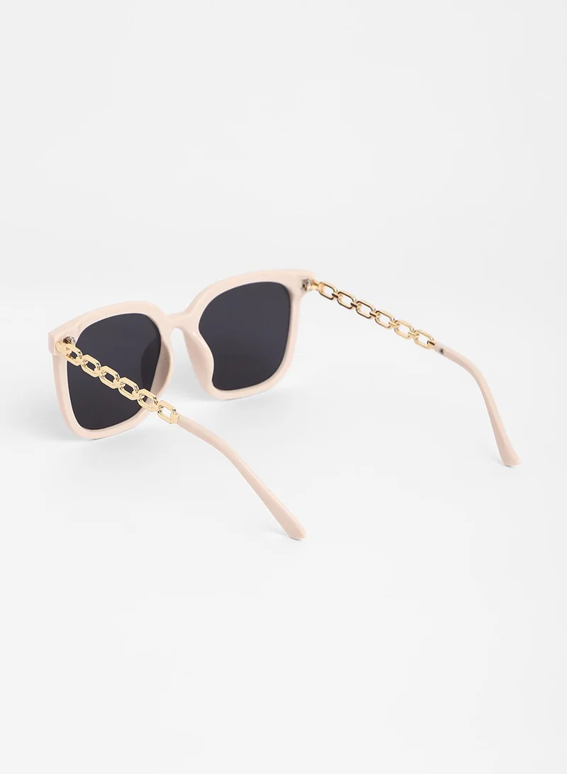 صوص هاوت The Chainlink Wayfarer Sunglasses - Ivory White