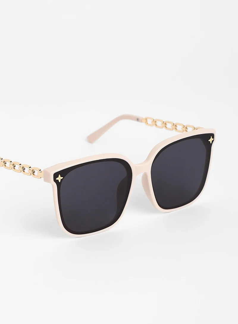 صوص هاوت The Chainlink Wayfarer Sunglasses - Ivory White