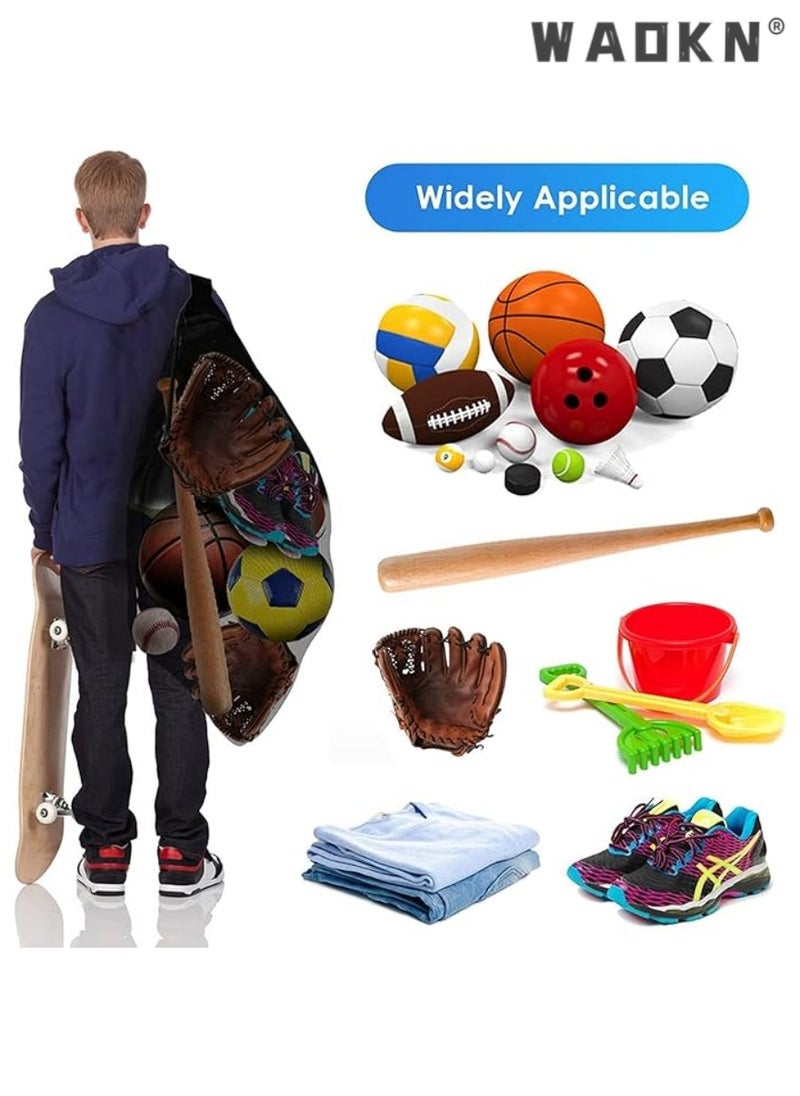 WAOKN Mesh Ball Bag - Large Capacity Sports Bag with Adjustable Strap, Versatile for Basketball, Soccer, Football, Volleyball, & Swimming Gear(30” x 40”)  - Image 3