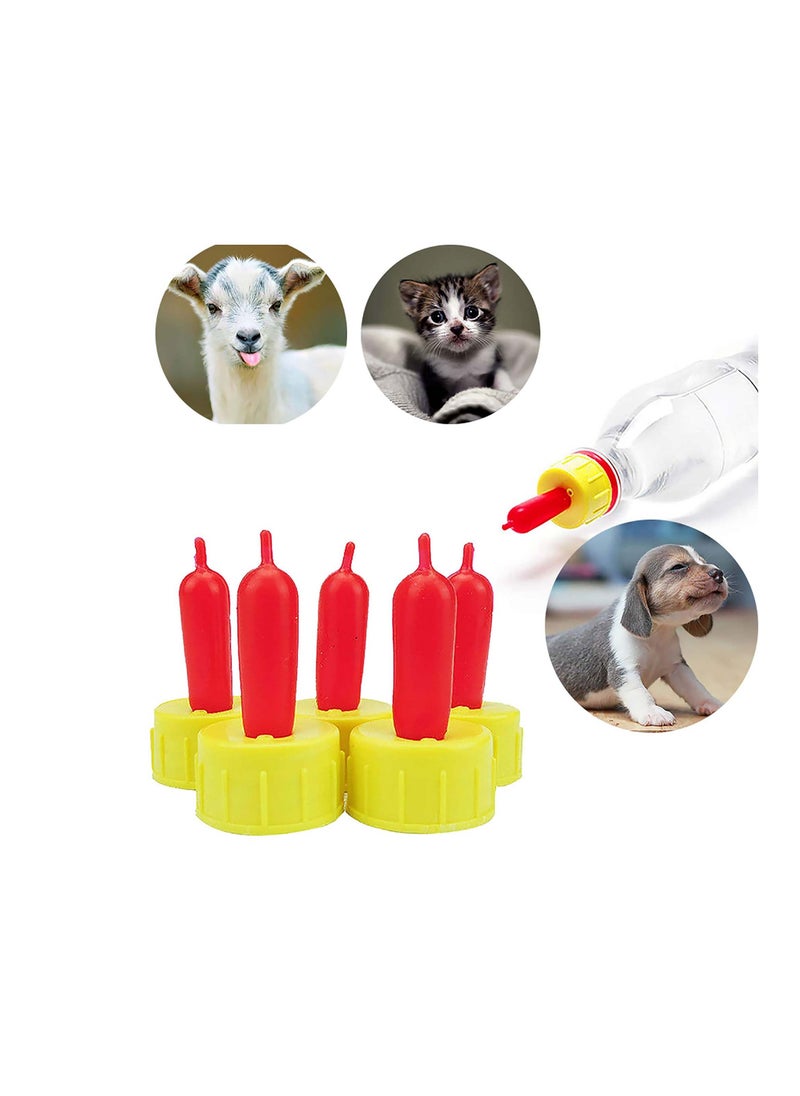 SYOSI Lamb Nipple, 50 Pcs Small Animal Milk Drink Nipple, Soft Rubber Pacifier, Durable Silicone Animal Sheep Nipple, Small Animal Milk Drink, for Feed Lamb Pup Dog Foal Calf Screw  - Image 1