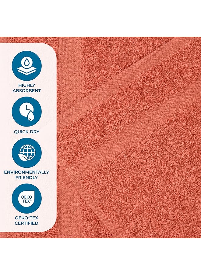 erorex Eco Friendly 100 Percent Cotton Towel Set 2 Piece Coral - Image 3