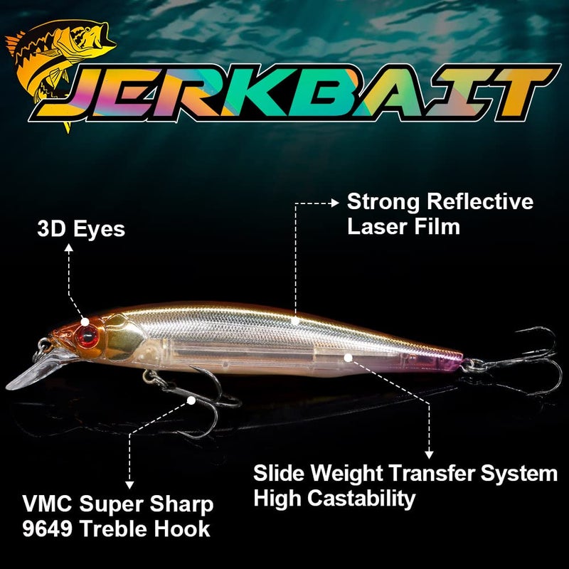 XFISHMAN Jerkbait-for-Bass-Fishing-Minnow-Lure-Suspending-Jerk-Baits-Fishing-Lures Kit - Image 2