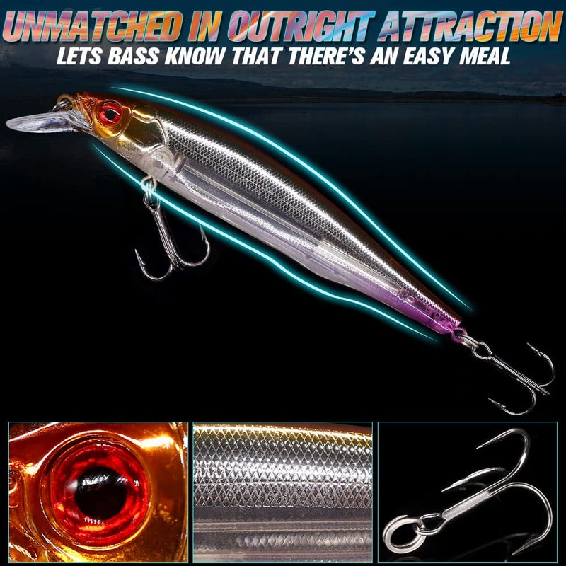 XFISHMAN Jerkbait-for-Bass-Fishing-Minnow-Lure-Suspending-Jerk-Baits-Fishing-Lures Kit - Image 3