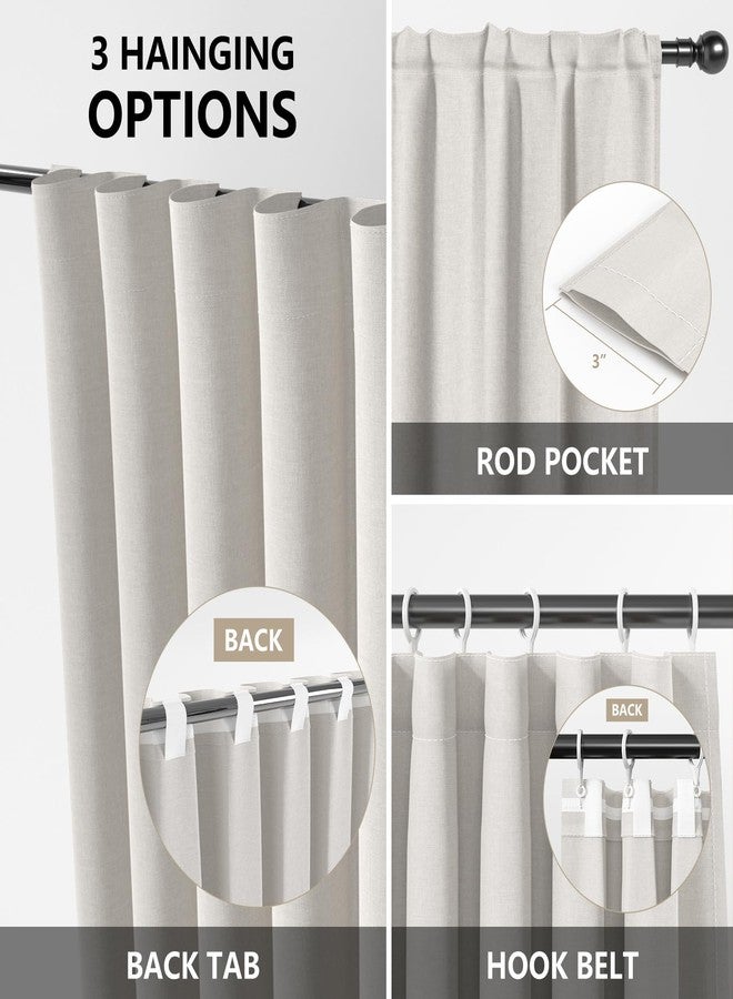 Renaiss 26 x 36 Inch Rustic Wooden Barn Door Kitchen Window Curtains Over Sink Vintage Wood Farmhouse Half Window Curtain Cafe Dining Room Tier Curtains Rod Pocket Window Drapes Linen Fabric 2 Panels - Image 5