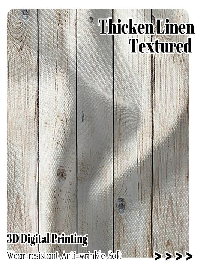 Renaiss 26 x 36 Inch Rustic Wooden Barn Door Kitchen Window Curtains Over Sink Vintage Wood Farmhouse Half Window Curtain Cafe Dining Room Tier Curtains Rod Pocket Window Drapes Linen Fabric 2 Panels - Image 4