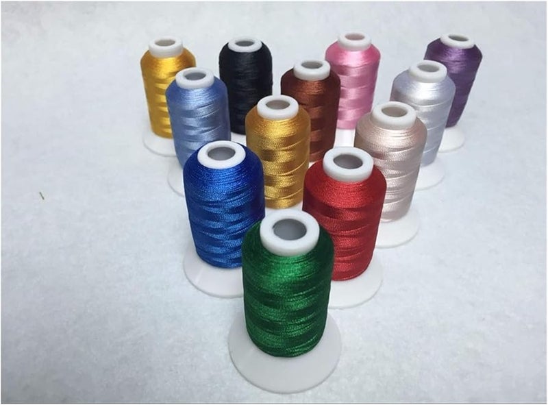 خيط التطريز البوليستر 12 لونًا 550 ياردة لكل بكرة - Image 5