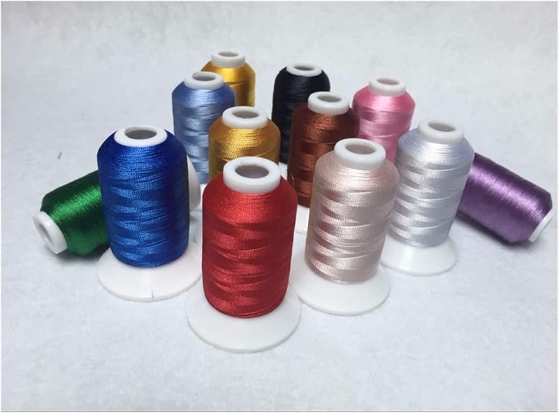 خيط التطريز البوليستر 12 لونًا 550 ياردة لكل بكرة - Image 3