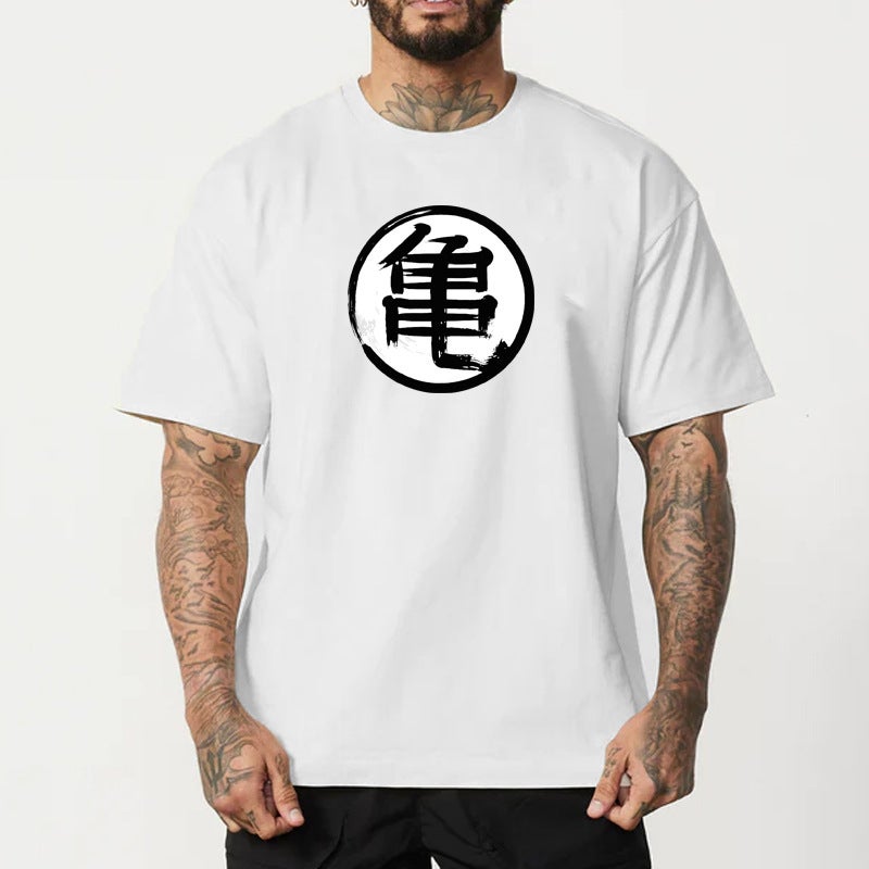 Japanese Anime Ghost Fitness Short Sleeve Personalized Cotton Top T-Shirt Loose Plus Size Bottoming Shirt - Image 4