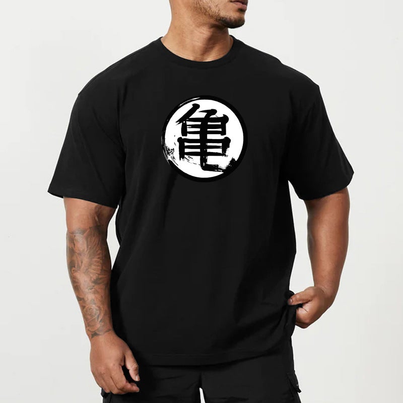 Japanese Anime Ghost Fitness Short Sleeve Personalized Cotton Top T-Shirt Loose Plus Size Bottoming Shirt - Image 2
