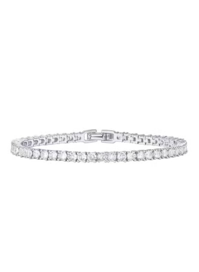 Beauenty 14K Gold Plated 3mm Cubic Zirconia Classic Tennis Bracelet | Gold Bracelets for Women | Size 6.5-7.5 Inch - Image 1