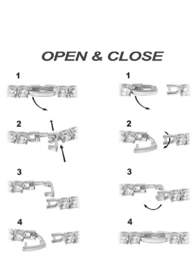 Beauenty 14K Gold Plated 3mm Cubic Zirconia Classic Tennis Bracelet | Gold Bracelets for Women | Size 6.5-7.5 Inch - Image 2