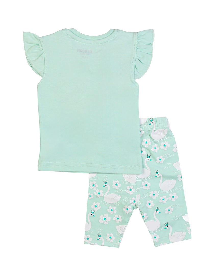 زيركون بيجامة بناتي صيفي لحديثي الولادة - Image 3