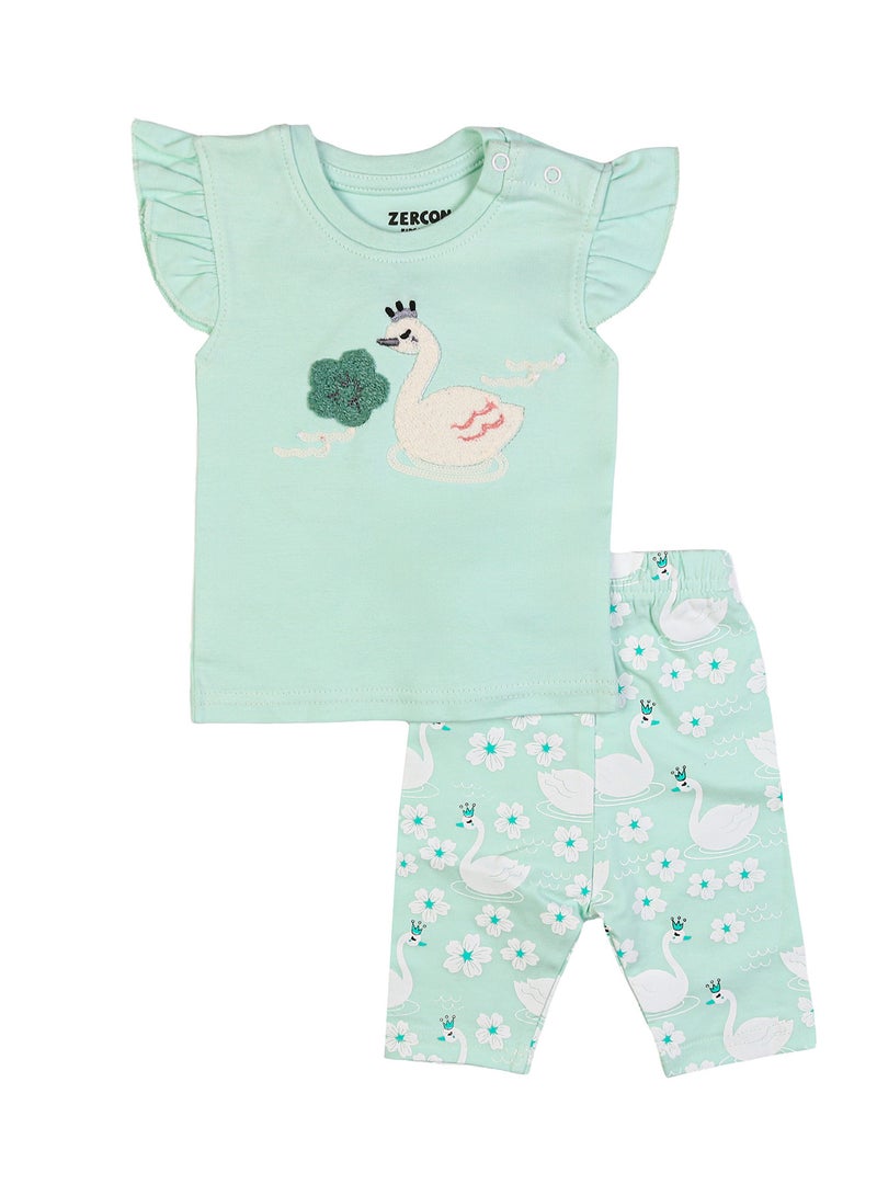 زيركون بيجامة بناتي صيفي لحديثي الولادة - Image 1